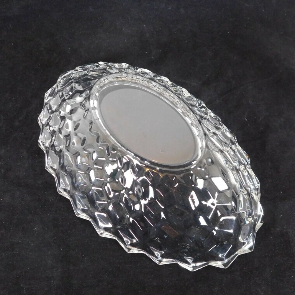 Fostoria American Clear Large Oval Bowl Cube Motif NO RAYS Vintage Made in USA - Picture 12 of 12